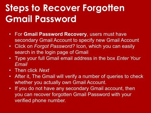 Recover Forgotten Gmail Password Call 1-888-909-0535 for Help