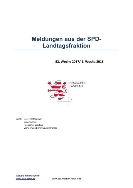 Meldungen aus der SPD-Landtagsfraktion (5)