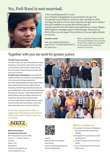 NETZ Bangladesch Annual Report 2017