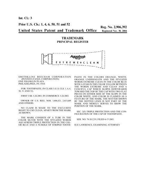 United States Patent and Trademark Office