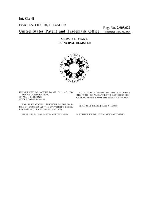 United States Patent and Trademark Office