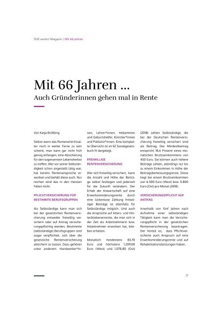 Finanzen im Griff? Frauen und Geld - SHE works! Magazin