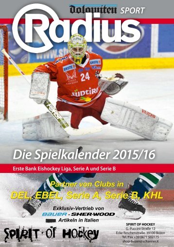 Eishockey Spielkalender 2015/16