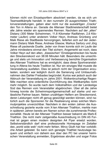 100 Jahre SSG Altena 08/47 e.V.