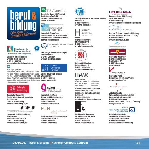 Messe-Guide zur beruf & bildung 2018 am 09./10. Februar im HCC Hannover