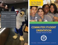 Orientation Commuter Student Schedule Spring 2018