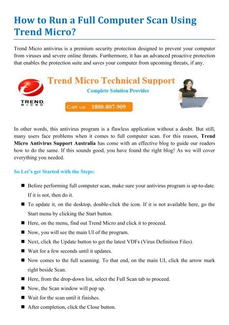 How to Run a Full Computer Scan Using Trend Micro?