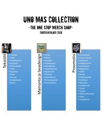 Tuotekatalogi 2018 [Uno Mas Collection] (1.0)