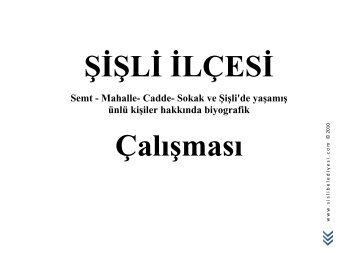 şişlide iz bırakanlar - Şişli Belediyesi