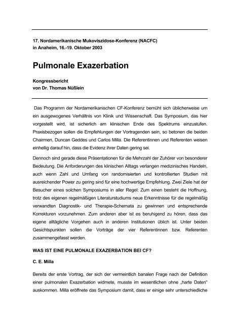 Pulmonale Exazerbation