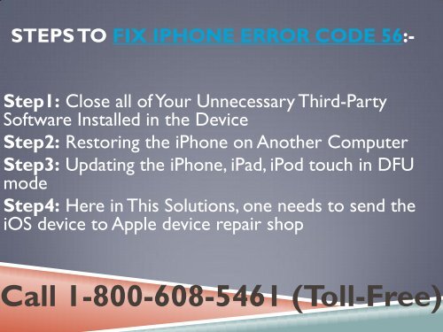 1-800-608-5461 How To Fix iPhone Error Code 56? 