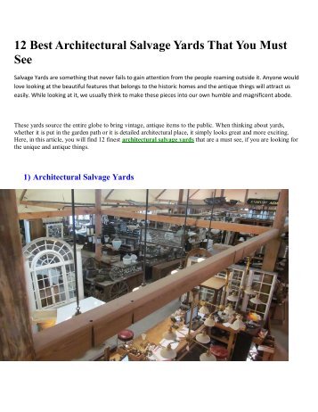 12 Best Architectural Salvage Yards That You Must See