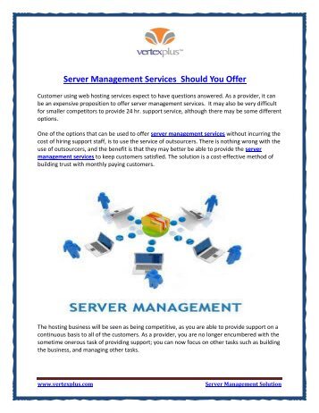 Server Management Services  Should You Offer