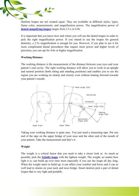 Factors to consider when choosing the best loupes for dentistry