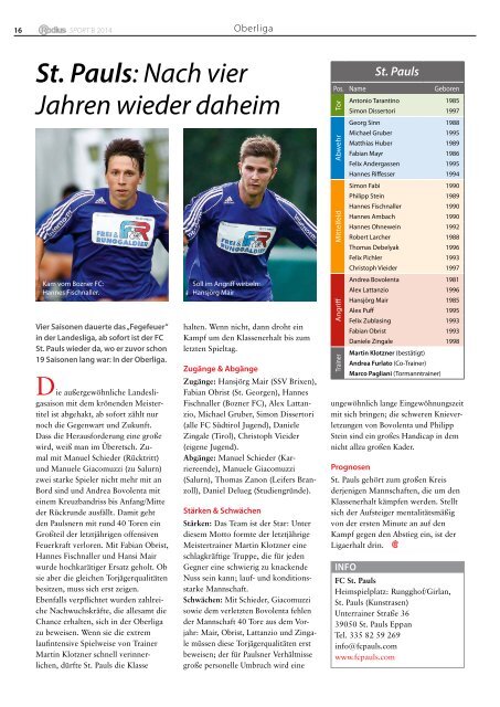 Fußball 2014/15