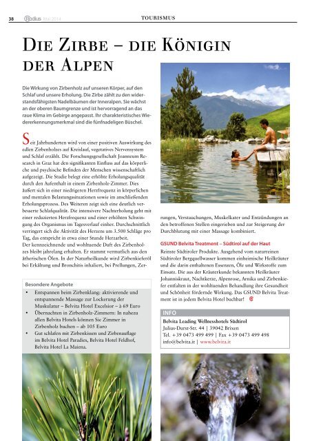 Südtirol Magazin Sommer 2014 - Die Welt