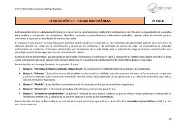 2º ciclo Área MATEMÁTICAS