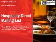 Hospitality Direct Mailing List | Hospitality Mailing Database | Email List