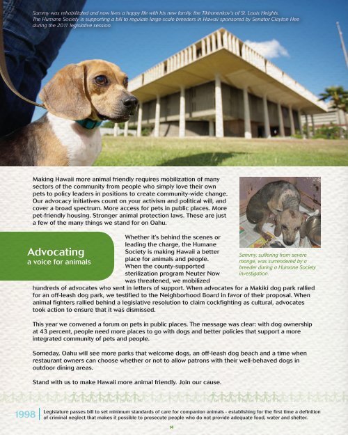 Forming a partnership for life. - Hawaiian Humane Society