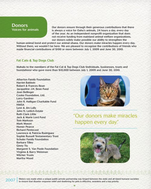 Forming a partnership for life. - Hawaiian Humane Society