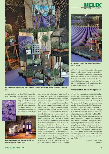 Taspo Magazin Spezial - Helix Pflanzen