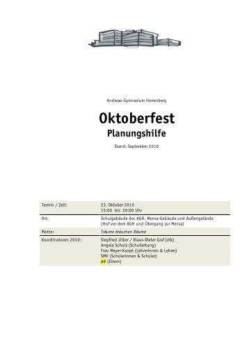 Oktoberfest - Andreae-Gymnasium Herrenberg