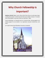 Why Church Fellowship Is Important