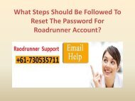 What steps should be followed to reset the password for Roadrunner account?