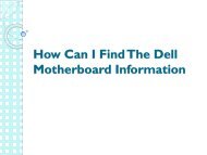 How Can I Find The Dell Motherboard Information