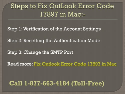 How To Fix Outlook Error Code 17897 in Mac? 18776634184