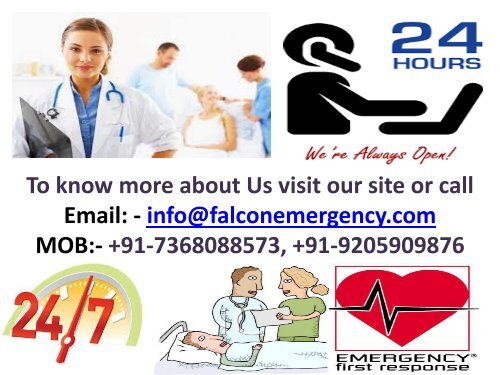 Get Falcon Emergency Air Ambulance Service in Indore and Jabalpur with Advance Medical Facilities