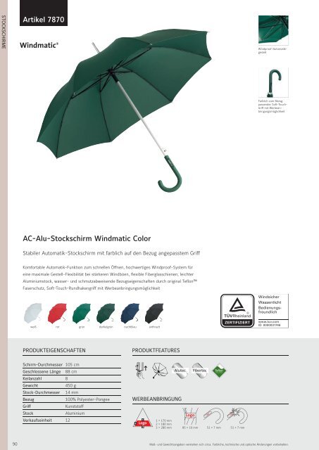 Schirme Katalog