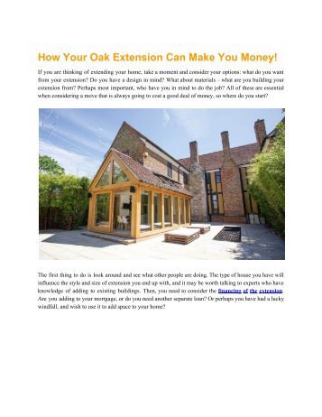 How Your Oak Extension Can Make You Money (3)