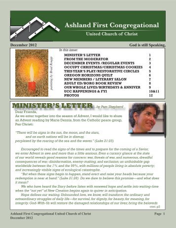 Newsletter - Ashland First Congregational United Church of Christ