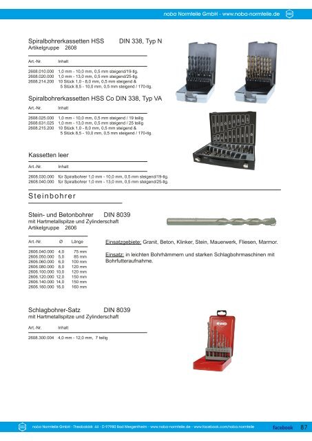 Übersicht Katalog