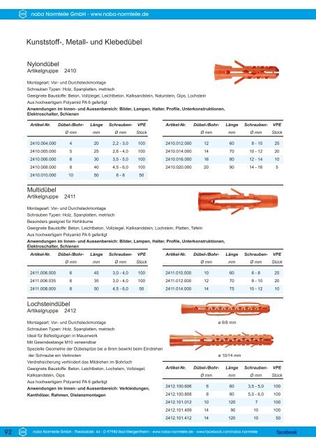 Übersicht Katalog