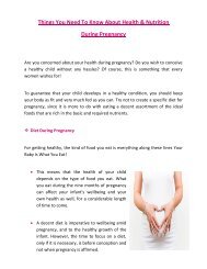 Things You Need To Know About Health and Nutrition During Pregnancy