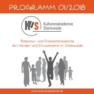 Programmheft Kulturenakademie Stemwede Frühling 2018