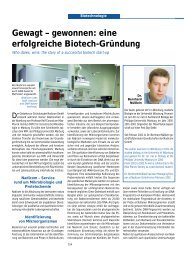 Gewagt – gewonnen: eine erfolgreiche Biotech-Gründung