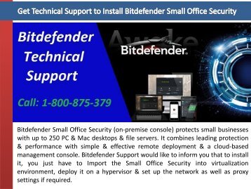 Get Technical Support to Install Bitdefender Small Office Security