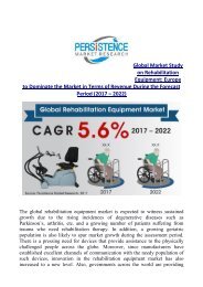 Rehabilitation Equipment Market Expected to Cross US$ 13,400 Mn by 2022