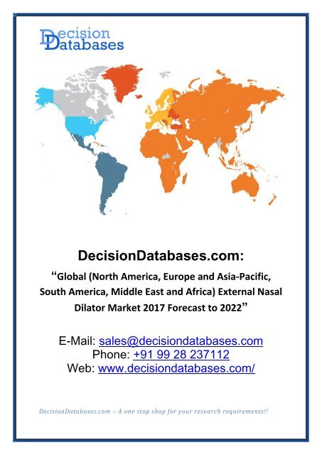 Worldwide External Nasal Dilator Market Forecasts to 2022