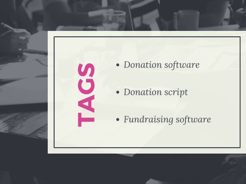 Donation software, Donation script, Fundraising software