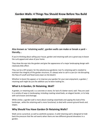Garden Walls: 4 Things You Should Know Before You Build