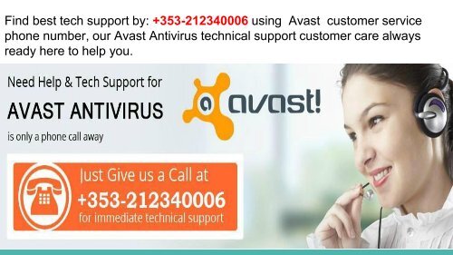 Avast Customer Service Number Ireland +353-212340006