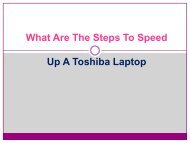 What Are The Steps To Speed Up A Toshiba Laptop