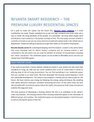 Revanta smart residency – the premium luxury residential spaces