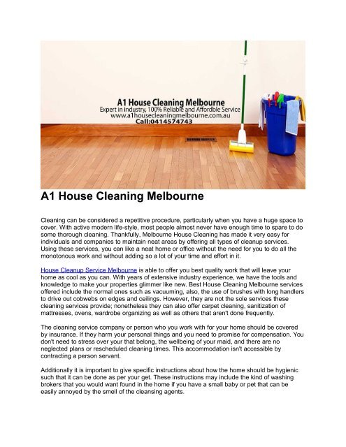 A1 house cleaning Melbourne