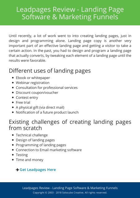 Leadpages Review - Landing Page Software &amp; Marketing Funnels