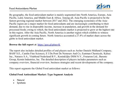 Food Antioxidants Market